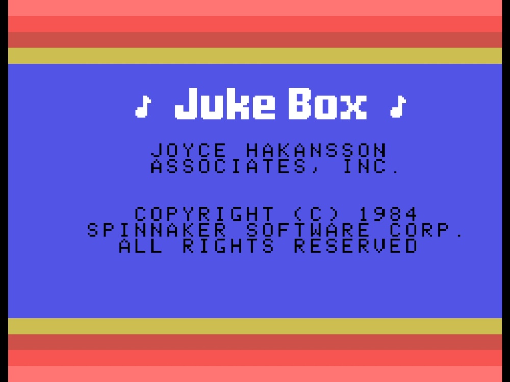 Title Screen of Jukebox for Colecovision